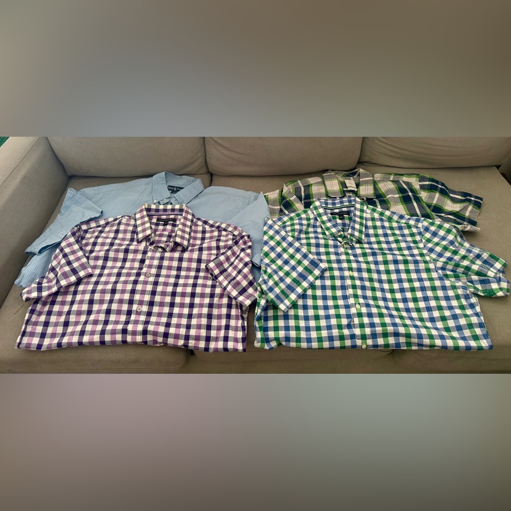 4-Piece Bundle Men’s Short Sleeve Button Up Shirts